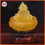  Bộ Tượng Hoàng Thần Tài Zambala Mật Tông [Kim Cương Hỷ Lạc] Lưu Ly 10Cm 