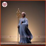  Tượng Địa Tạng [Kim Cương Hỷ Lạc] Gốm Tử Sa Tự Tại Bước Đi Cầm Tích Trượng 