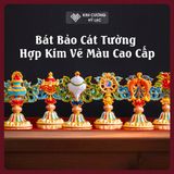  Bộ Bát Cát Tường Cúng Dường Hợp Kim Cao Cấp [Kim Cương Hỷ Lạc] Bát Cát Tường Hợp Kim Vẽ Màu 9cm 