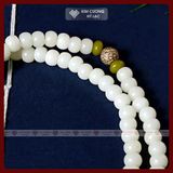  Chuỗi Niệm Phật 108 Hạt Bạch Ngọc Bồ Đề [Kim Cương Hỷ Lạc] Từ Hạt Bối Bạch Ngọc, May Mắn Bình An 