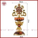  Bát Cát Tường Mật Tông [Kim Cương Hỷ Lạc] Đồng Vẽ Màu Bộ 8 Cái 18Cm 