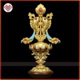  Bát Cát Tường Mật Tông [Kim Cương Hỷ Lạc] Đồng Mạ V.À.N.G Cao 16 Cm 