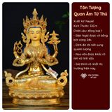  Tượng Phật Quan Âm Tứ Thủ Mật Tông [Kim Cương Hỷ Lạc] 33 Cm Nepal 