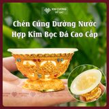  Chén Cúng Dường Nước Hợp Kim Bọc Đá [Kim Cương Hỷ Lạc] Chén Cúng Dường Mật Tông Cao Cấp 