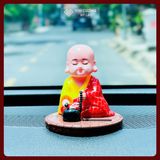  Tượng Phật Chú Tiểu Gõ Mõ Tụng [Kim Cương Hỷ Lạc] Trang Trí Taplo Ô Tô, Bàn Thờ, Bàn Làm Việc 