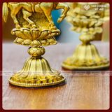  Thất Bảo Luân Vương, Bộ Thất Bảo Cúng Dường Mật Tông [Kim Cương Hỷ Lạc] Đồng Vàng, Đồng Vẽ Màu 11Cm 