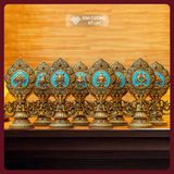  Bộ Bát Cát Tường Cúng Dường Mật Tông [Kim Cương Hỷ Lạc] Bát Cát Tường Composite Vẽ Màu Cao Cấp 20cm 