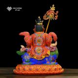  Tượng Tài Bảo Thiên Vương Mật Tông [Kim Cương Hỷ Lạc] Đồng Vẽ Màu 