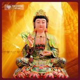  Tượng Quan Thế Âm Bồ Tát Bằng Gỗ Long Não Tự Nhiên [Kim Cương Hỷ Lạc] Tượng Quan Âm Vẽ Màu Lụa 