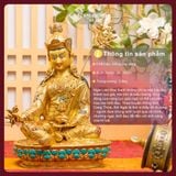  Tượng Liên Hoa Sanh Đồng Mạ Vàng Nepal [Kim Cương Hỷ Lạc] Tượng Phật Mật Tông Chế Tác Nepal 35cm 