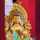  Tượng Phật Văn Thù, Tôn Tượng Văn Thù Sư Lợi Bồ Tát [Kim Cương Hỷ Lạc] Đồng Mạ Vàng 50cm 