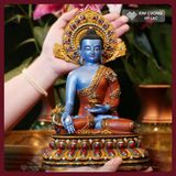  Tượng Phật Dược Sư Lưu Ly Quang Vương Phật [Kim Cương Hỷ Lạc] Tượng Dược Sư Đồng Vẽ Màu Cao Cấp 