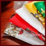 Khăn Khata Khăn Ban Phước Mật Tông Tây Tạng [Kim Cương Hỷ Lạc] Lụa Thêu Bát Cát Tường 250X48Cm 