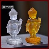  Bộ Tắm Phật Đản Sanh Mini Mật Tông [Kim Cương Hỷ Lạc] Lưu Ly 12Cm Kèm Gáo Và Chậu 