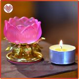  Chân Đèn Đồ Thờ Cúng [Kim Cương Hỷ Lạc] Lưu Ly Đế Hợp Kim 