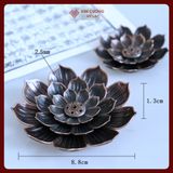  Đế Cắm Nhang Hoa Sen, Đế Đốt Trầm Hương [Kim Cương Hỷ Lạc] Hợp Kim Chất Lượng Cao, Dùng Cho Nhang Vòng, Nhang Tăm 