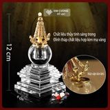  Tháp Xá Lợi Thủy Tinh Trong Suốt [Kim Cương Hỷ Lạc] Cao 12Cm 