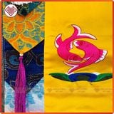  Phướn Bát Cát Tường Mật Tông [Kim Cương Hỷ Lạc] 150x25cm Gấm Lụa 