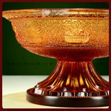  Bộ Cúng Hộ Pháp Lưu Ly Cao Cấp [Kim Cương Hỷ Lạc] Chén Cúng Hộ Pháp Lưu Ly Chạm Khắc Bát Cát Tường 