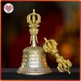  Chuông Cầm Tay Mật Tông [Kim Cương Hỷ Lạc] 9 Chấu Mạ Bạc 