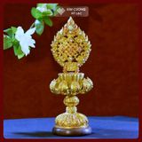  Bộ Bát Cát Tường Cúng Dường Chư Phật [Kim Cương Hỷ Lạc] Đồng Mạ Vàng Cao Cấp 24Cm 