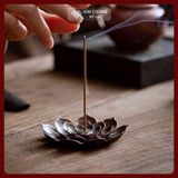  Đế Cắm Nhang Hoa Sen, Đế Đốt Trầm Hương [Kim Cương Hỷ Lạc] Hợp Kim Chất Lượng Cao, Dùng Cho Nhang Vòng, Nhang Tăm 