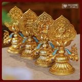  Bát Cát Tường, Bộ 8 Biểu Tượng Cát Tượng Cát Tường Lá Bồ Đề [Kim Cương Hỷ Lạc] Đồng Mạ Vàng Cao Cấp 