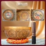  Chuông Xoay Tây Tạng Vẽ Màu Cao Cấp [Kim Cương Hỷ Lạc] Chuông Xoay Khắc Hình Phật Vẽ Màu 