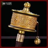  Kinh Luân Cầm Tay Mật Tông [Kim Cương Hỷ Lạc] Viền Đen Đính Đá 