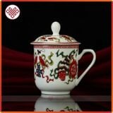  Ly Sứ Cúng Dường Mật Tông [Kim Cương Hỷ Lạc] Vẽ Bát Cát Tường 