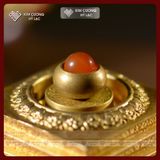  Tháp Xá Lợi Đồng Mạ Vàng Cẩn Đá [Kim Cương Hỷ Lạc] Cao 18Cm 36Cm 