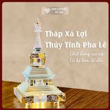  Tháp Xá Lợi Thủy Tinh Trong Suốt [Kim Cương Hỷ Lạc] Cao 12Cm 