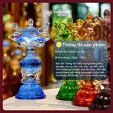  Bát Bảo Cát Tường -Bát Cát Tường Lưu Ly Cao Cấp [Kim Cương Hỷ Lạc] Bộ Bát Cát Tường Cúng Dường 13cm 