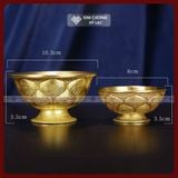  Chén Nước Cúng Phật, Chén Cúng Dường [Kim Cương Hỷ Lạc] Bát Cát Tường Đồng Mạ Vàng Size 8x5,5cm 