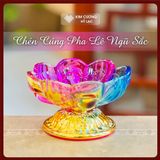  Chén Cúng Dường, Bát Để Đồ Cúng [Kim Cương Hỷ Lạc] Thủy Tinh Size 11x6cm 