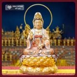  Bộ Tượng Ta Bà Tam Thánh Đồng Vẽ Màu 56cm [Kim Cương Hỷ Lạc] Tượng Phật Thích Ca, Địa Tạng, Quan Âm 