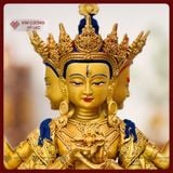  Tôn Tượng Phật Đảnh Tôn Thắng Đài Loan [Kim Cương Hỷ Lạc] Đồng Mạ Vàng Đài Loan 32Cm 