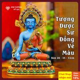  Tượng Phật Dược Sư Lưu Ly Quang Vương Phật [Kim Cương Hỷ Lạc] Tượng Dược Sư Đồng Vẽ Màu Cao Cấp 