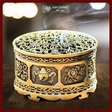  Lư Đồng Xông Trầm - Lư Xông Hương Trầm Hợp Kim Đồng [Kim Cương Hỷ Lạc] Hoa Văn Bát Cát Tường 