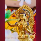  Tượng Phật Văn Thù, Tôn Tượng Văn Thù Sư Lợi Bồ Tát [Kim Cương Hỷ Lạc] Đồng Mạ Vàng 50cm 