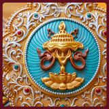  Bộ Bát Cát Tường Cúng Dường Mật Tông [Kim Cương Hỷ Lạc] Bát Cát Tường Composite Vẽ Màu Cao Cấp 20cm 