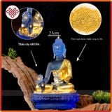  Tượng Phật Dược Sư Mật Tông [Kim Cương Hỷ Lạc] Lưu Ly Chất Liệu 100% Lưu Ly Cao Cấp 19cm 