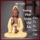  Tượng Phật Quan Âm Bồ Tát [Kim Cương Hỷ Lạc] Gốm Tử Sa Cao Cấp Decor Trang Trí Nhà Cửa Phong Thủy 