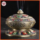  Lư Hương Đốt Trầm Lư Xông Trầm Hương Mật Tông [Kim Cương Hỷ Lạc] Mẫu Mới Size Lớn 