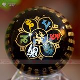  Qủa Cầu Đá Khắc Thần Chú Mật Tông [Kim Cương Hỷ Lạc] Om Mani Padme Hum 