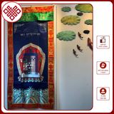  Rèm Cửa Trang Trí Bàn Thờ Mật Tông [Kim Cương Hỷ Lạc] Kalachakra Nền Xanh 