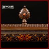  Lư Hương, Lư Xông Trầm Hương [Kim Cương Hỷ Lạc] Lư Đồng Cao Cấp Vẽ Màu Hoa Sen 30x11cm 