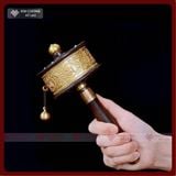  Kinh Luân Cầm Tay Mật Tông [Kim Cương Hỷ Lạc] Viền Đen Đính Đá 