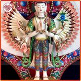  Tượng Thiên Thủ Thiên Nhãn Mật Tông [Kim Cương Hỷ Lạc] Vẽ Màu 100Cm 