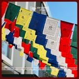  Cờ Lung Ta Mật Tông, Cờ Cầu Nguyện Phật Giáo [Kim Cương Hỷ Lạc] 20x15cm, dây 2m 